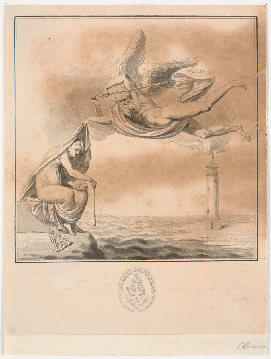 P. Løvenørns Anviisning için de Seilende i Kattegattet için taslak başlık bakır by J.F. Clemens