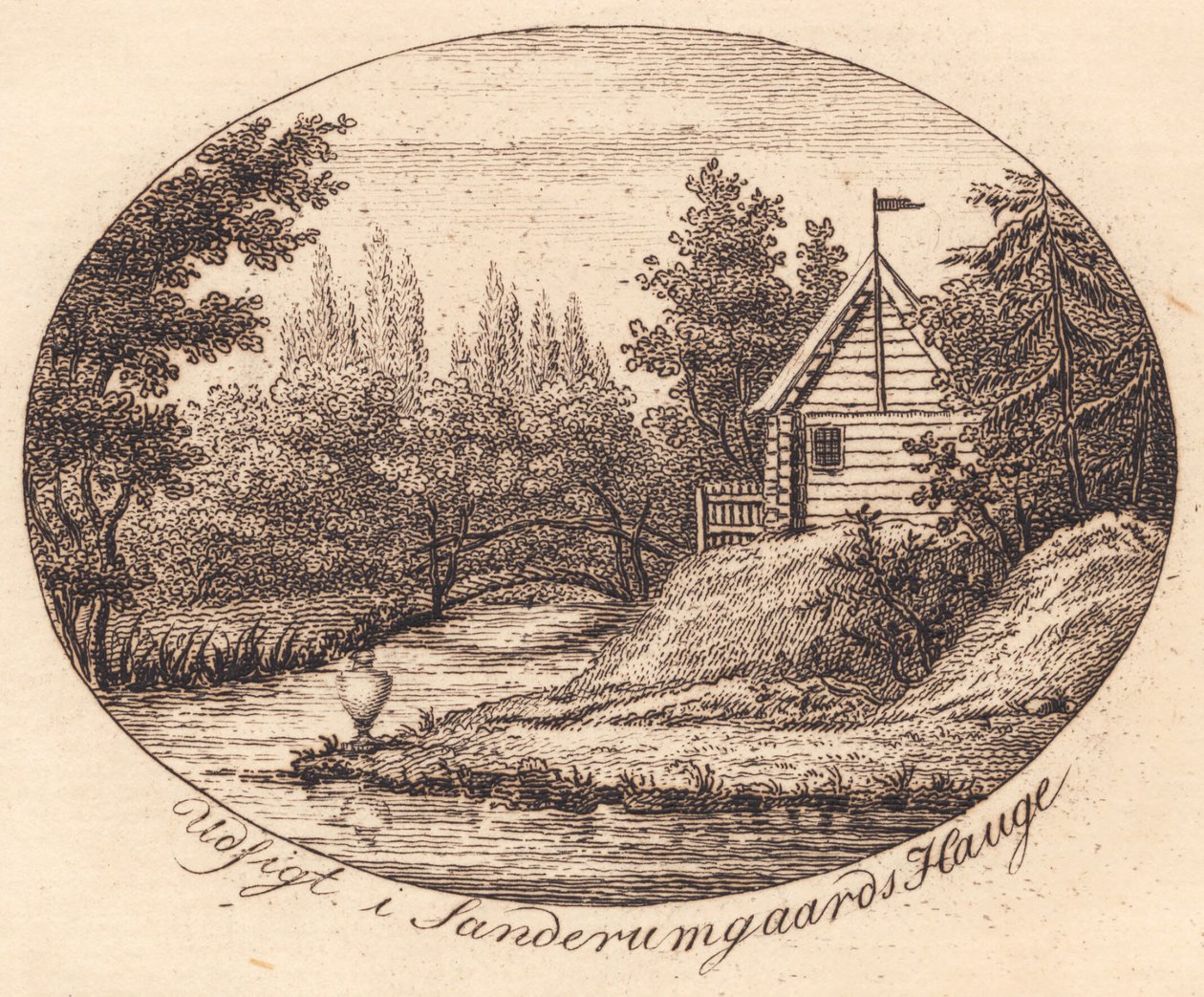 Vinyet. Sanderumgaard'ın Hauge içinde Görüntüle by J.F. Clemens