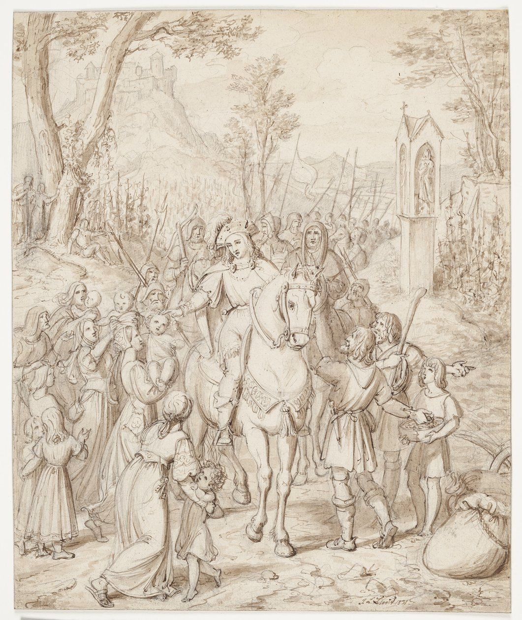 Büyük Valdemar, Fr. ile toplantıya yolculukta. barbarossa by J.L. Lund