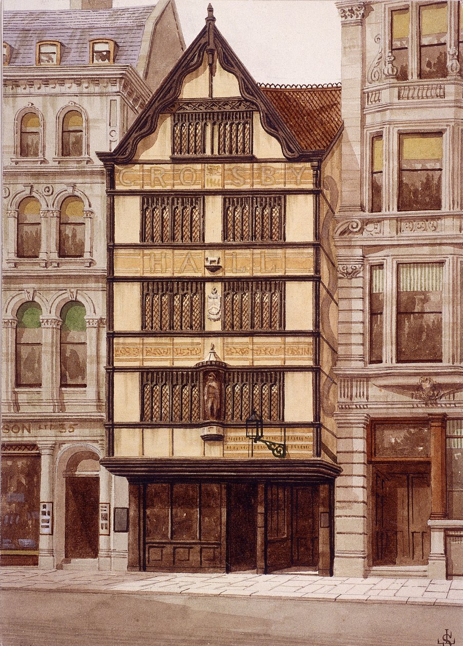 Crosby Hall, Bishopsgate, Londra, 1860 by JL Stewart