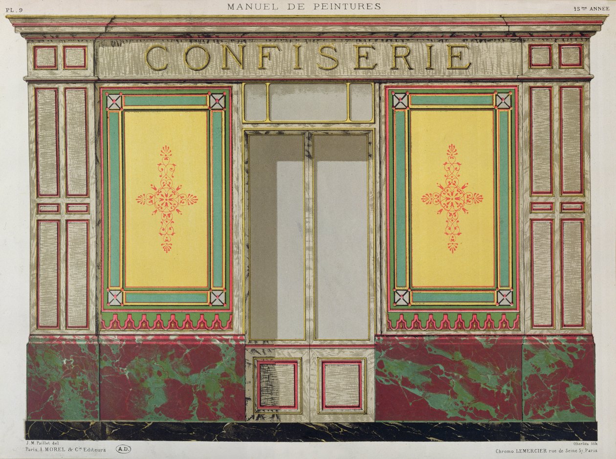 Confiserie için mağaza ön tasarımı, 1861 by J.M. Paillet