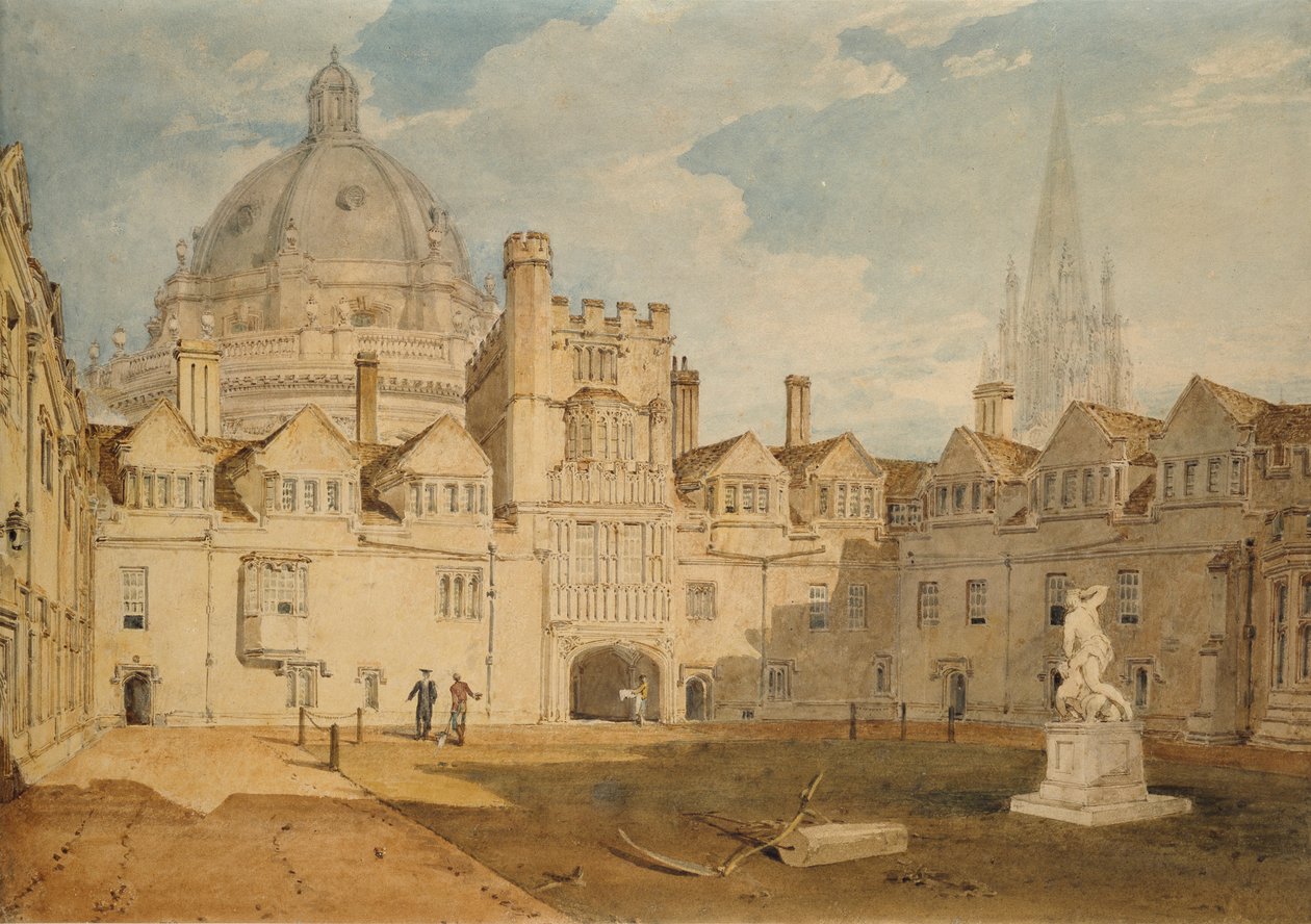 Brazen Nose Koleji Dörtgeninden Bir Görünüm, Oxford, 1803-1804 by Joseph Mallord William Turner