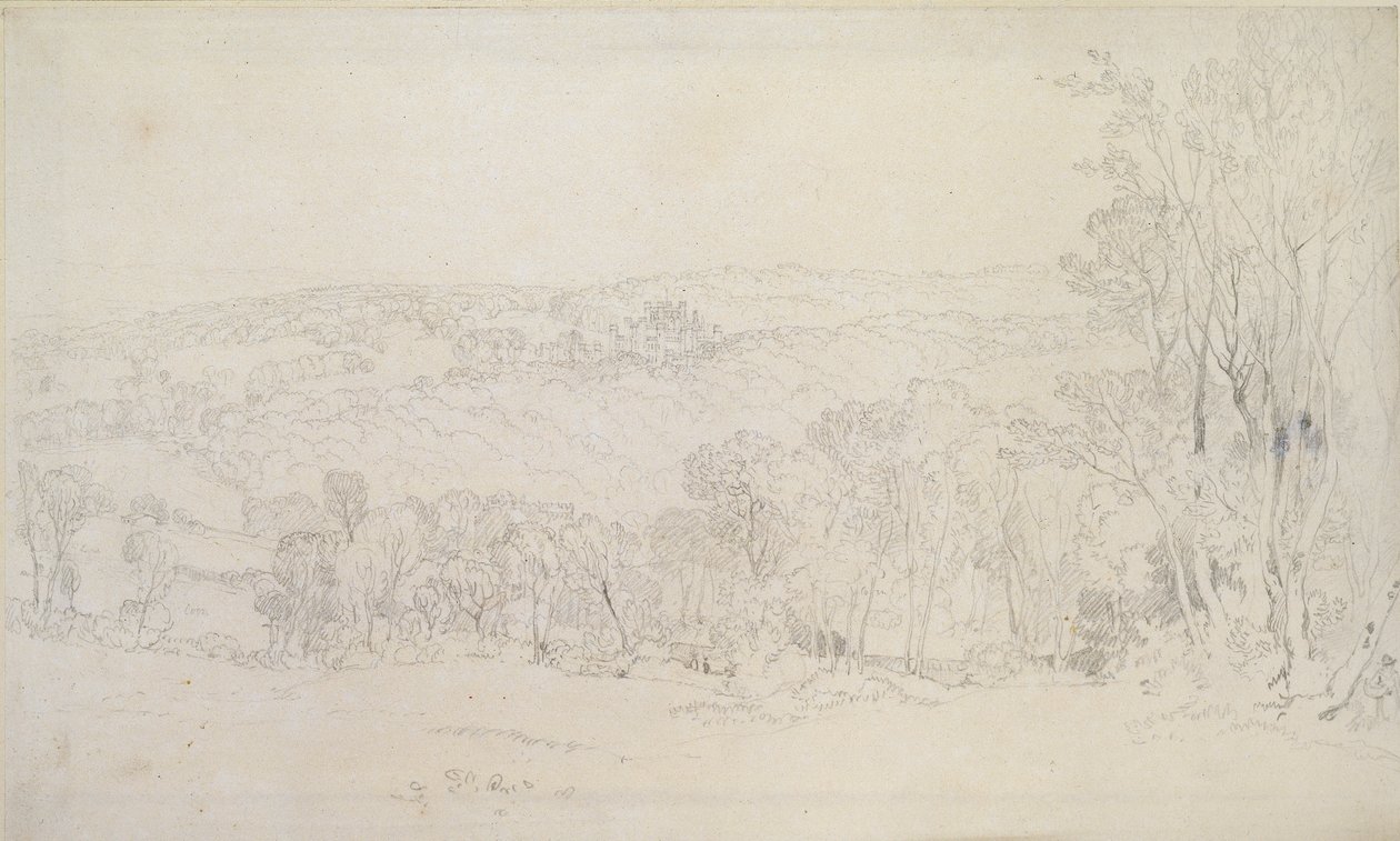 Lowther Castle Park Sahnesinin Uzaktan Görünümü, 1809 by Joseph Mallord William Turner