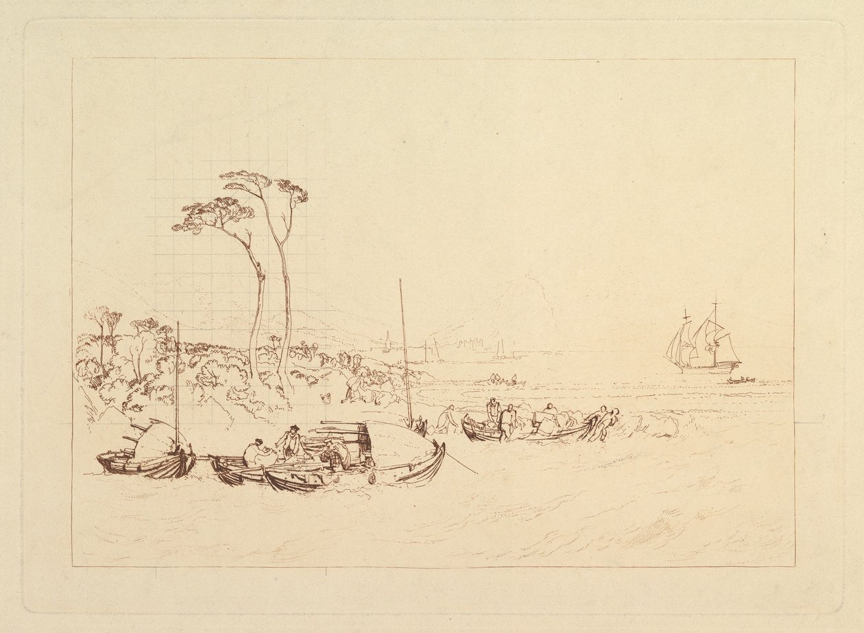 Inverary Kalesi ve Kasabası, İskoçya Liber Studiorum, bölüm XIII, 1816. by Joseph Mallord William Turner