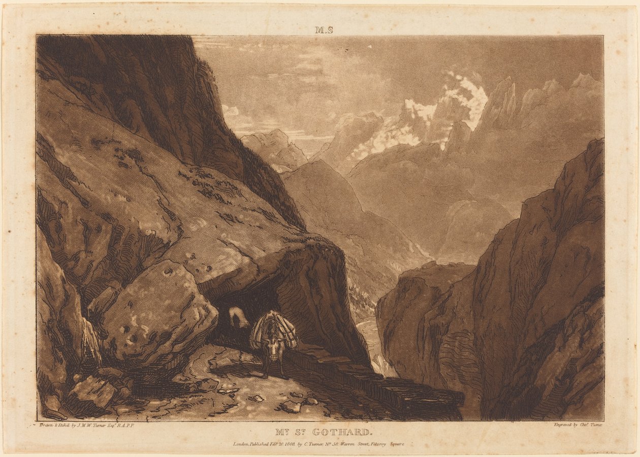 Aziz Gothard Dağı, 1808. by Joseph Mallord William Turner