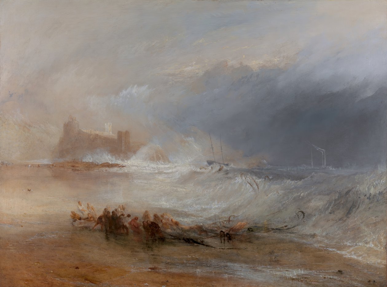 Wreckers -- Northumberland Sahili, 1833 ve 1833 yılları arasında Kıyı Açıklarında Bir Gemiye Yardım Eden Bir Buharlı Tekne ile by Joseph Mallord William Turner