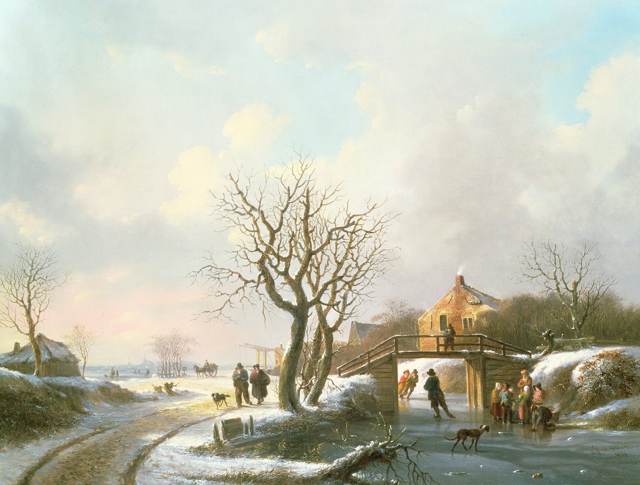 Winter Scene, 19th century by J.S.
