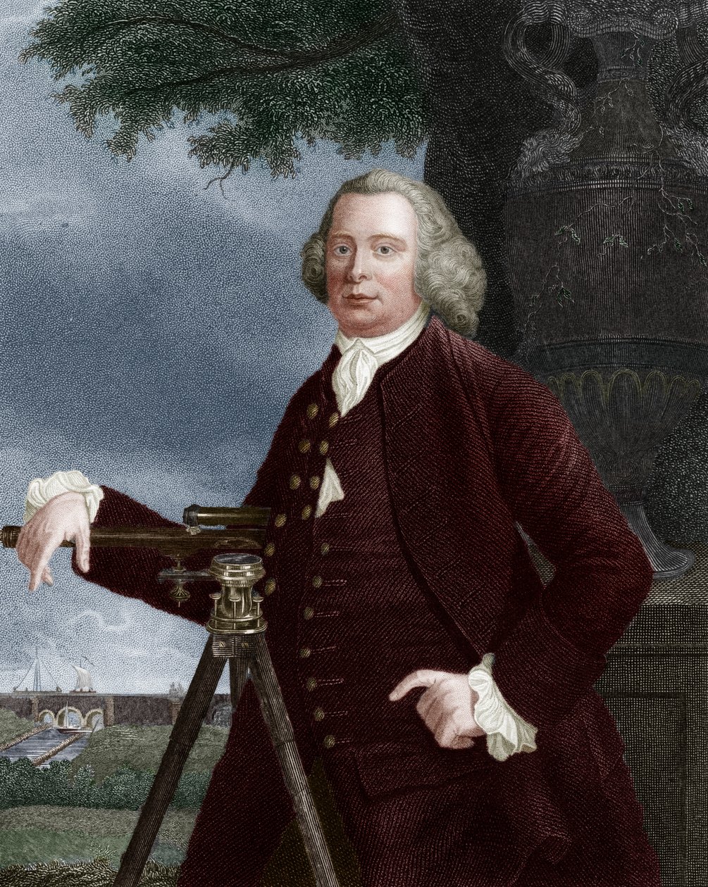 James Brindley, 18. yüzyıl İngiliz inşaat mühendisi ve kanal inşaatçısı, 1836. by JT Wedgwood
