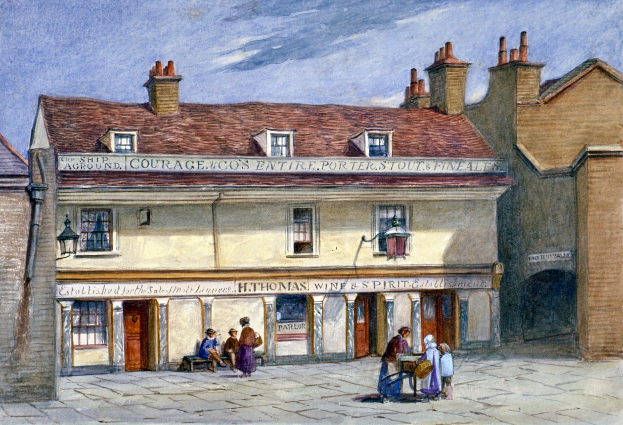 The Ship Aground halk evi, Wolseley Street, Bermondsey, Londra, c1875. by JT Wilson