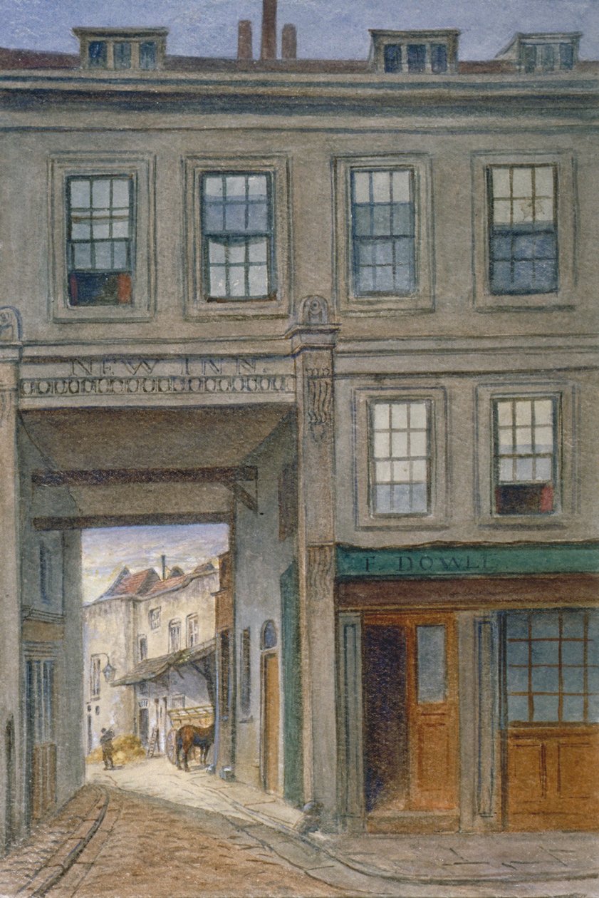 New Inn manzarası, Old Bailey, Londra Şehri, 1868 by JT Wilson