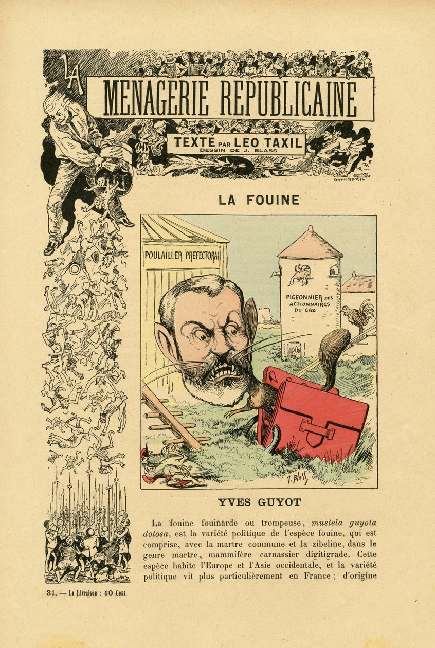 J. Blass'ın (1847-1892) Resmi, Menagerie Republicaine Üçüncü Cumhuriyet'in ana karakterlerinin mizahi galerisinde by J. (1847 1892) Blass