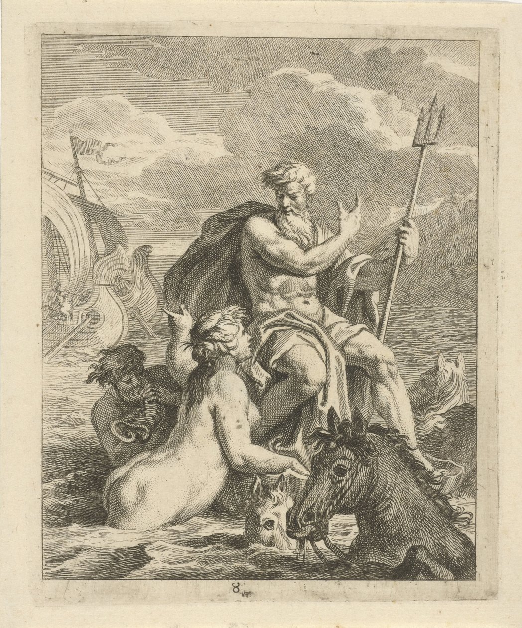 Thetis ve Neptün ile deniz manzarası Akhilleus