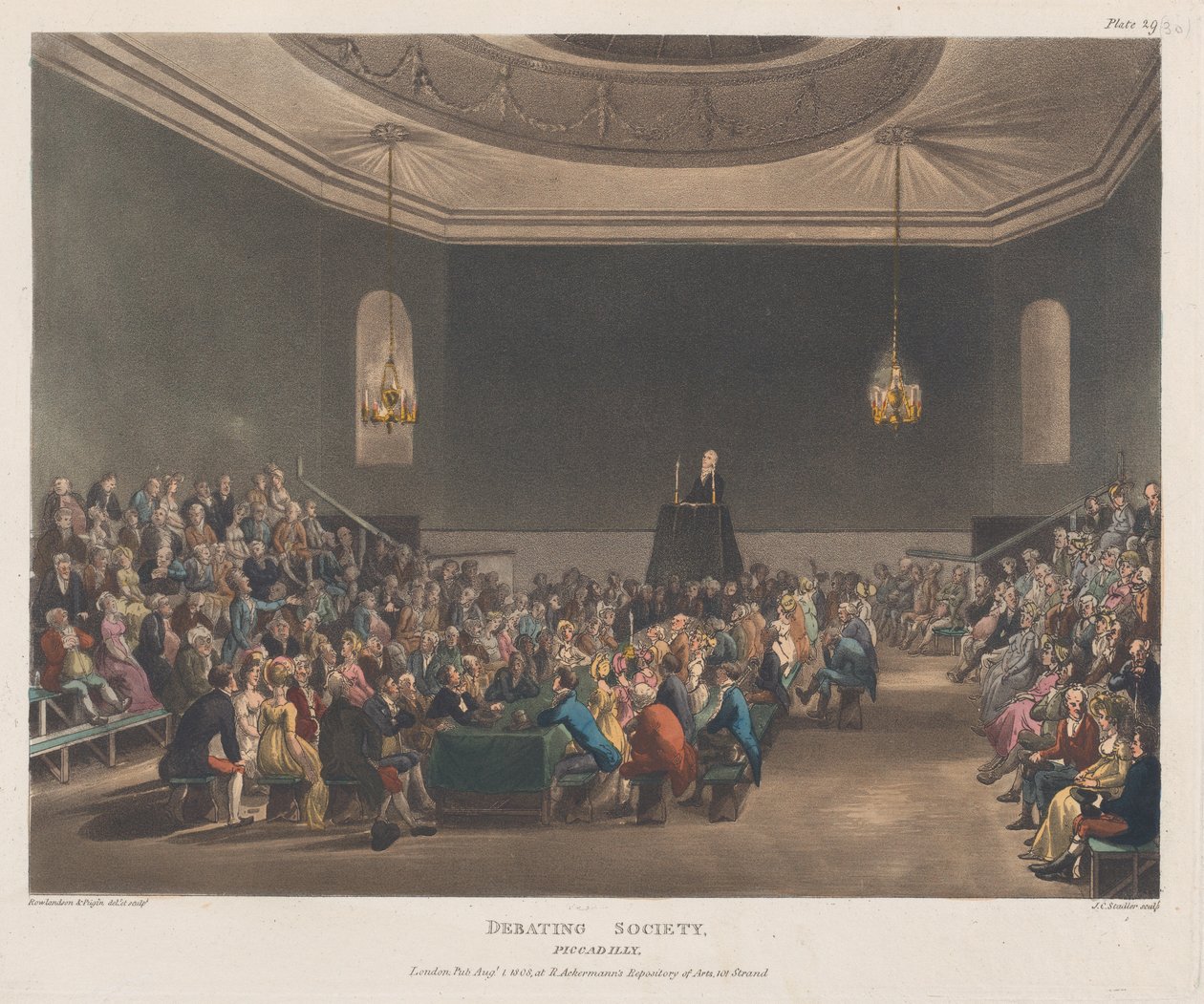 Münazara Cemiyeti, Piccadilly, 1 Ağustos 1808., 1 Ağustos 1808. by J. Bluck