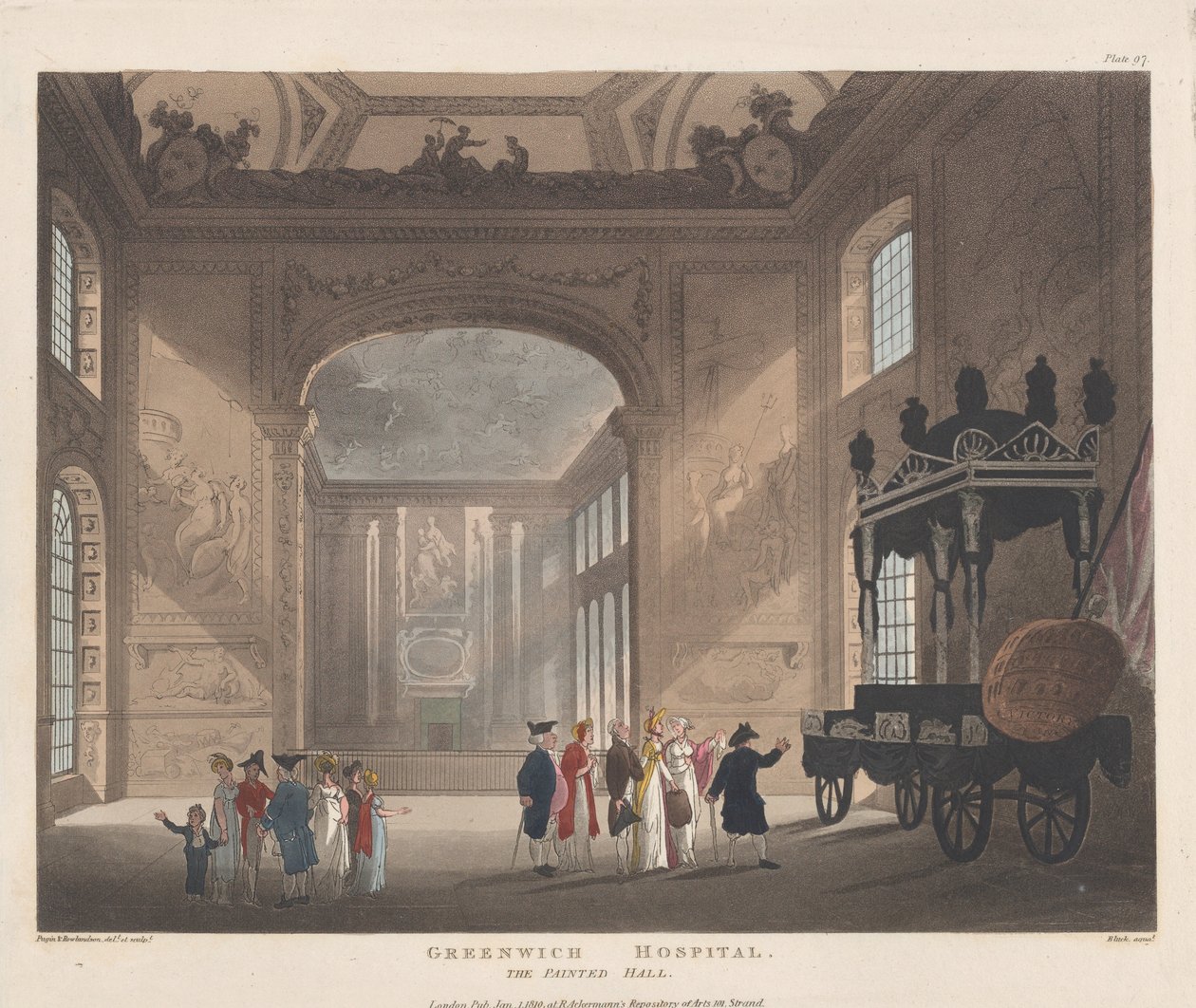 Greenwich Hastanesi, Boyalı Salon, 1 Ocak 1810., 1 Ocak 1810. by J. Bluck