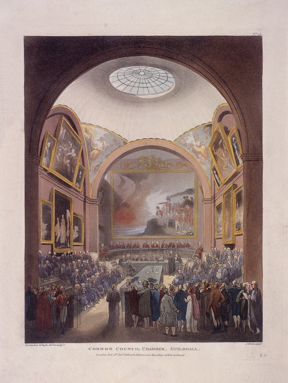 Guildhall Konsey Odası, Londra, 1808 by J Bluck