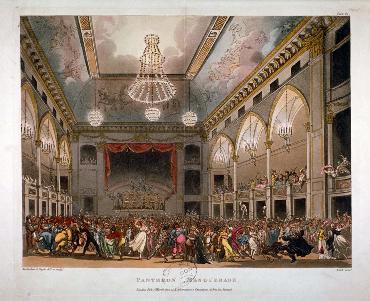 Pantheon, Oxford Caddesi, Westminster, 1809 by J Bluck
