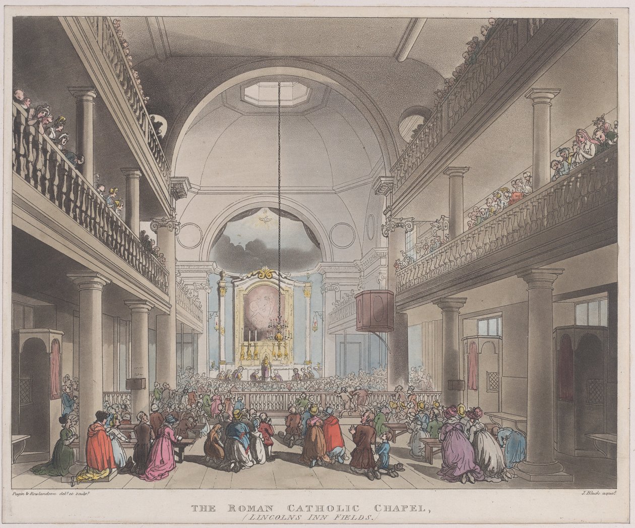 Roma Katolik Şapeli, Lincolns Inn Fields, 1 Nisan 1808., 1 Nisan 1808. by J. Bluck