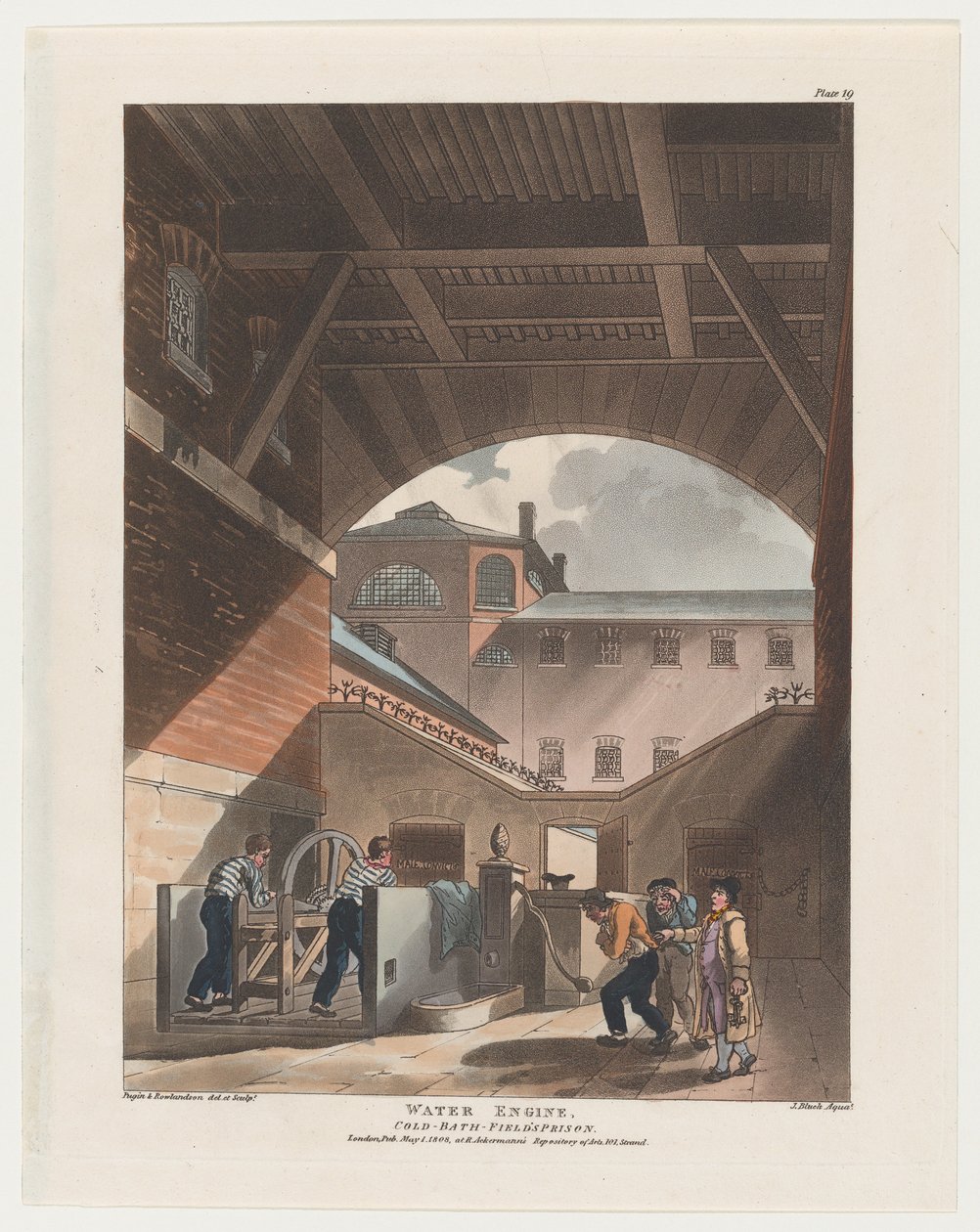 Su Motoru, Coldbath Fields Hapishanesi, 1808., 1808. by J. Bluck