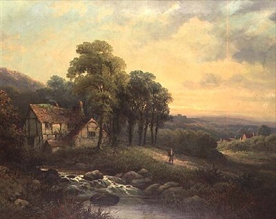 Gün batımında kır evi by J. Boel