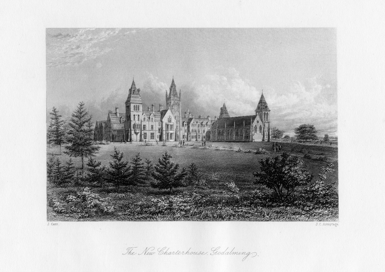 The New Charterhouse, Godalming, Surrey, 19. yüzyılın sonlarında. by J. C. Armytage