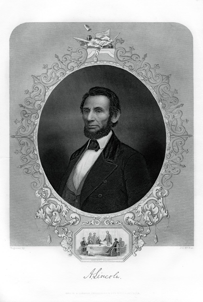 Başkan Abraham Lincoln, Amerikalı politikacı, 1862-1867. by J. C. McRae