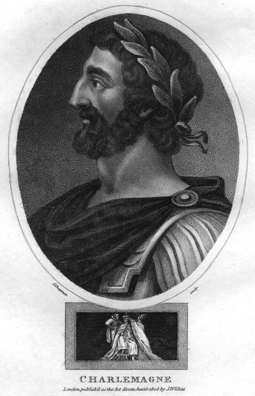 Charlemagne veya Büyük Charles, Frank Kralı ve Kutsal Roma İmparatoru, 1805. by J. Chapman