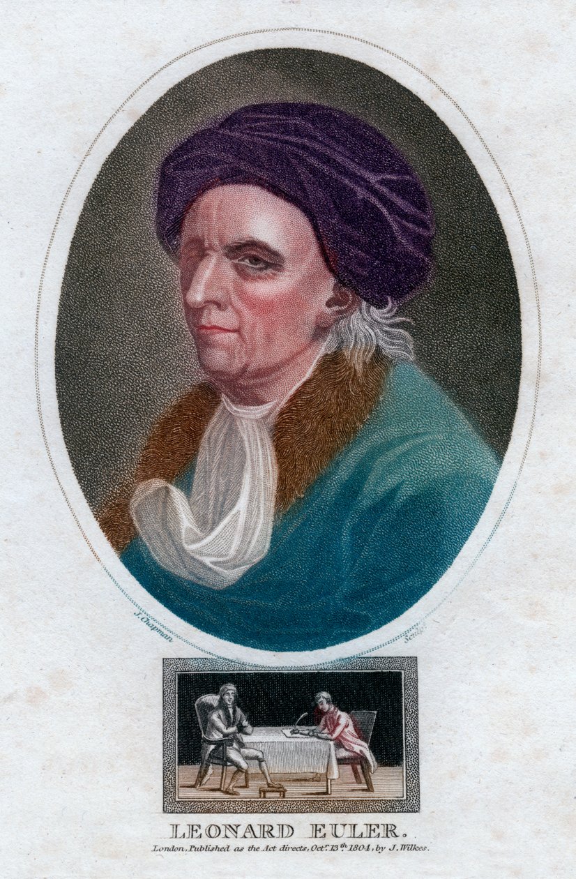 Leonhard Euler, 18. yüzyıl İsviçreli matematikçisi ve fizikçisi, 1804. by J. Chapman