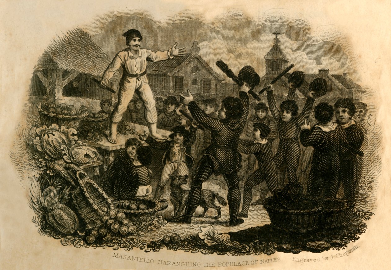 Masaniello, Napoli Halkına Haranguing, 1821. by J. Chapman