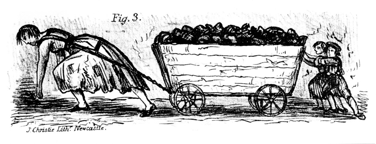 Kadın ve çocuklar kömür atıcıları, Orta ve Doğu Lothian, İskoçya, 1848 by J. Christie