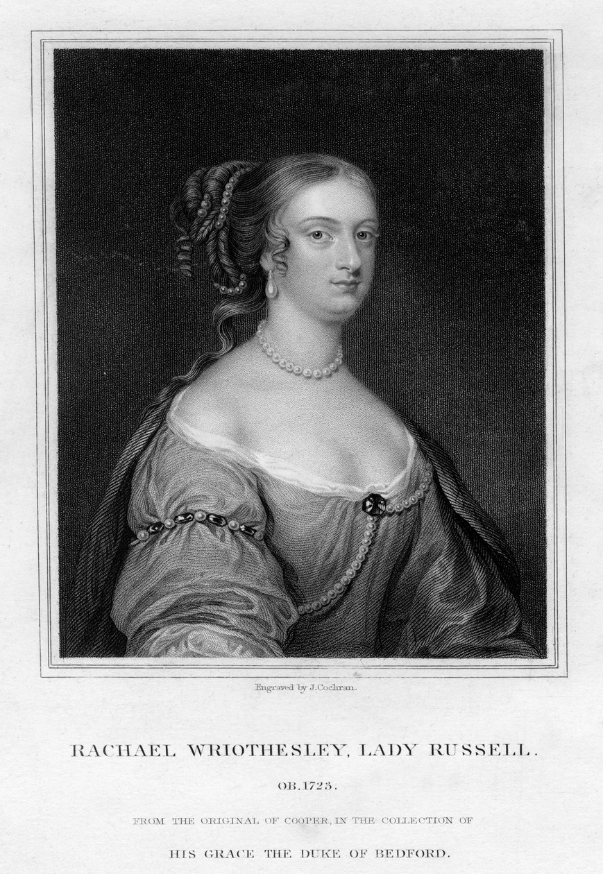 Rachael Wriothesley, Lady Russell, 19. yüzyıl. by J. Cochran