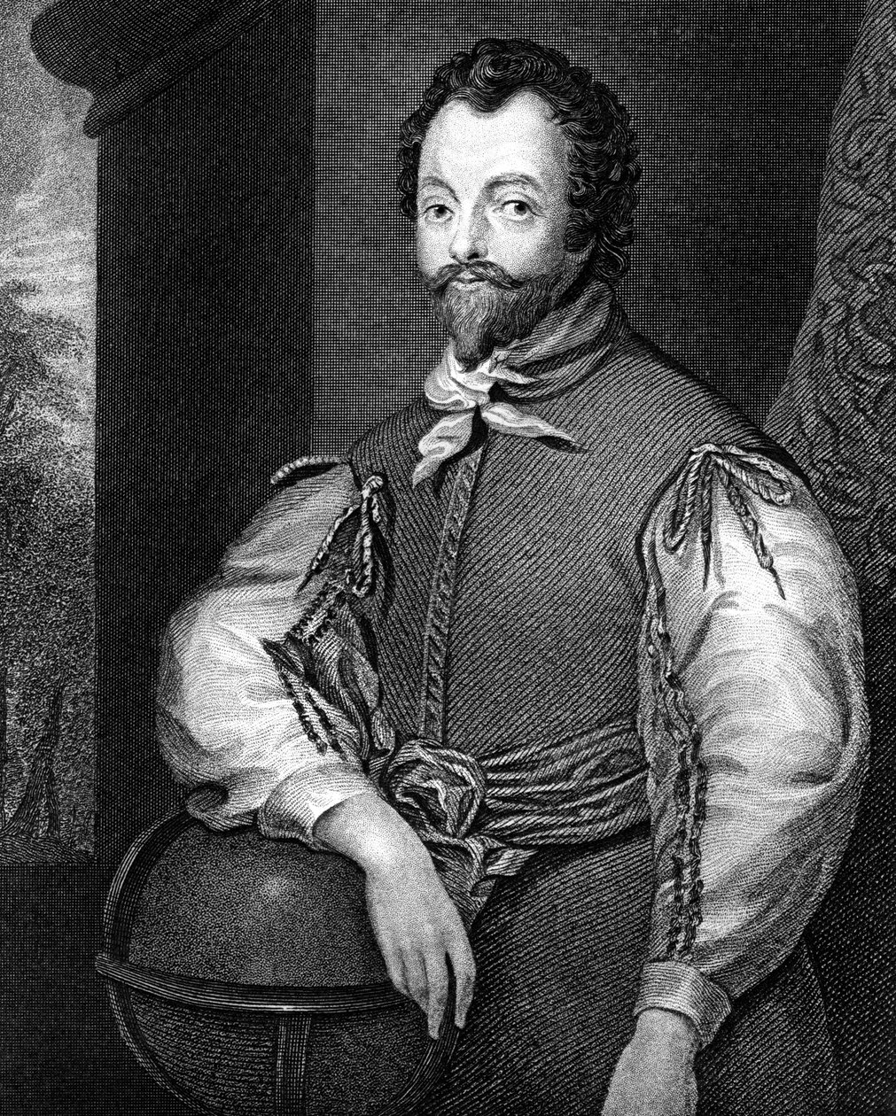 Sir Francis Drake, 16. yüzyıl İngiliz denizci ve korsan. by J. Cochran