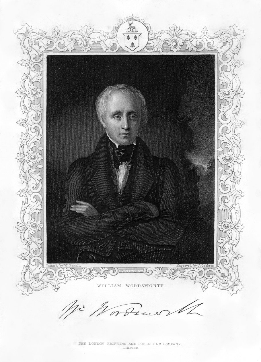 William Wordsworth, İngiliz romantik şair, 19. yüzyıl. by J. Cochran