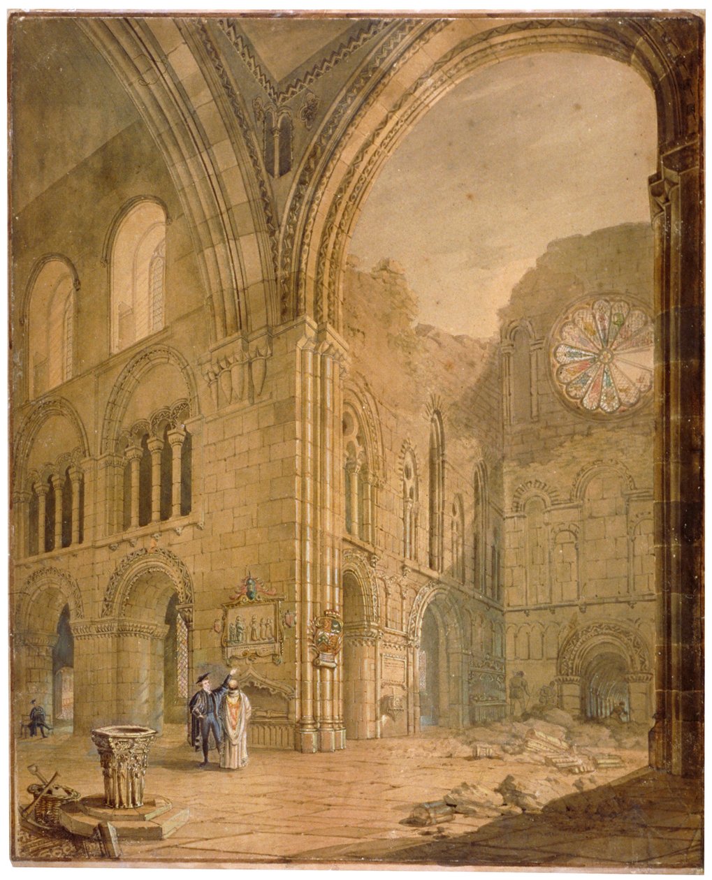 Aziz Bartholomew-the-Büyük Kilisesi, Smithfield, Londra Şehri, 1806 by J Coney