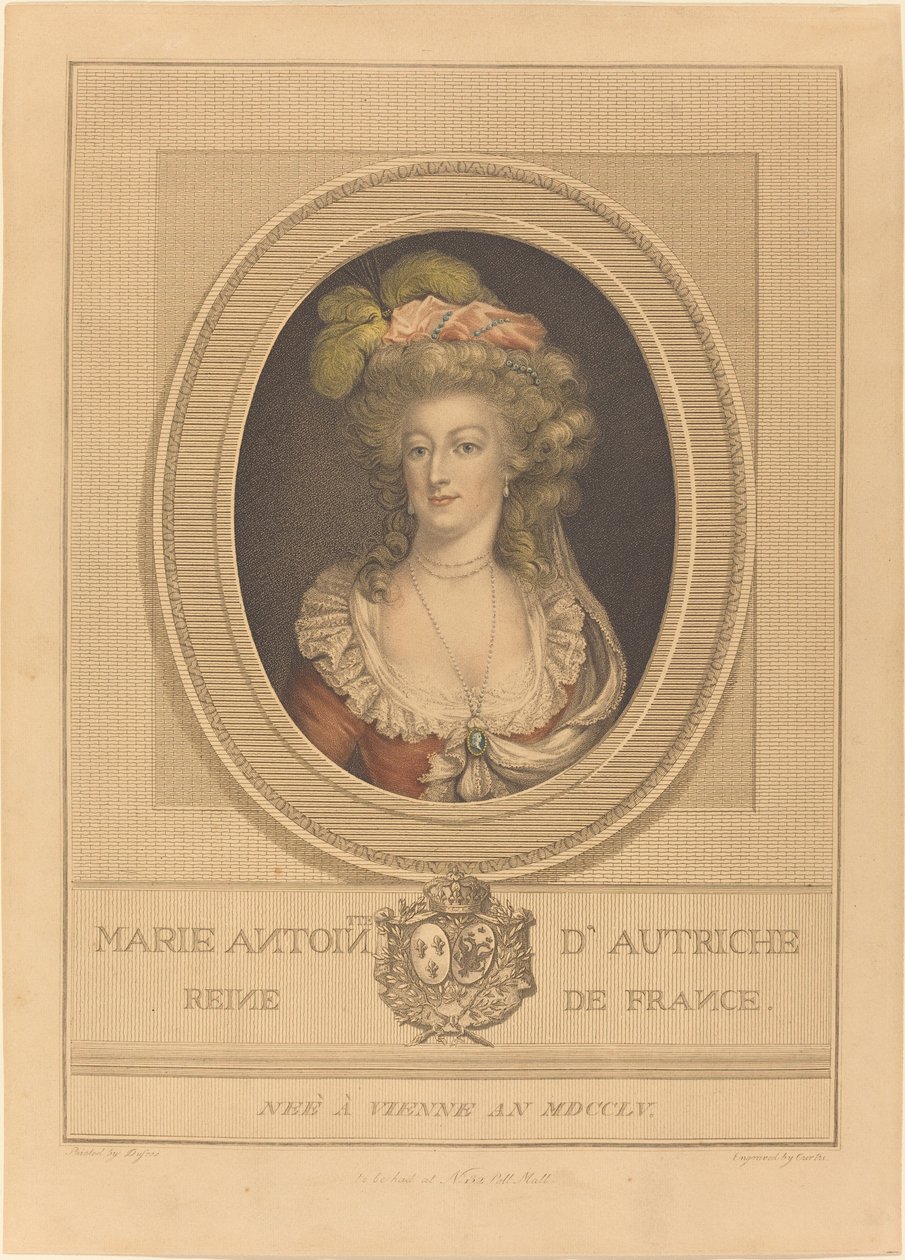 Marie Antoinette by J. Curtis after Joseph Boze