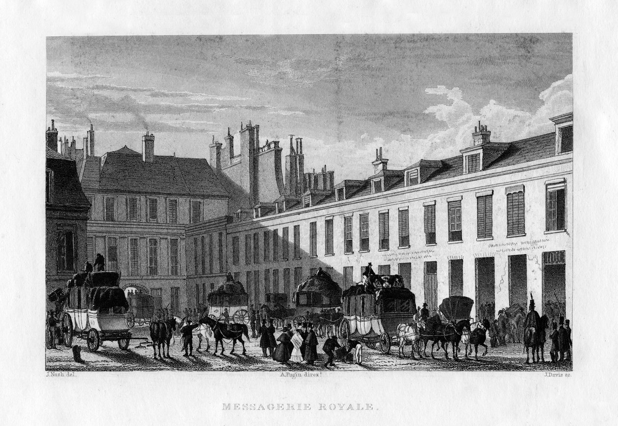 Kraliyet kurye servisi, Paris, Fransa, 1829. by J. Davis