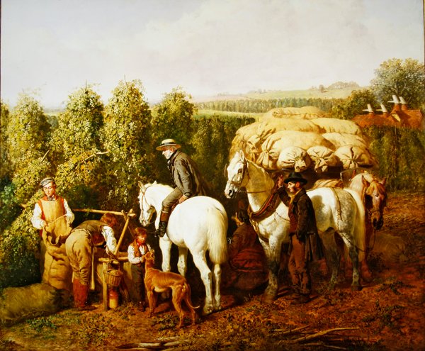 Bir Kentish Hop-Garden (tuval üzerine yağlı boya) by J. F. and Bright H. Herring Snr.