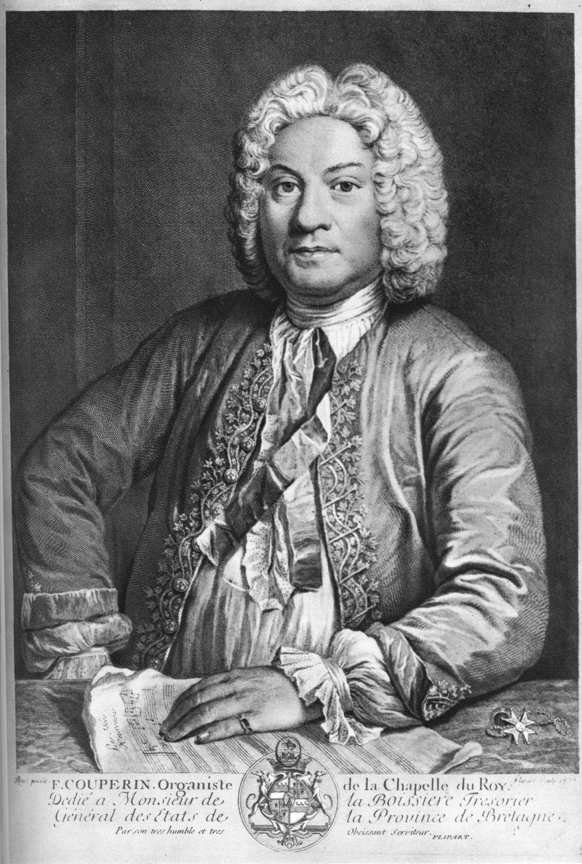 François Couperin, Fransız Barok besteci, orgcu ve klavsenci, 1735 by J Flippart