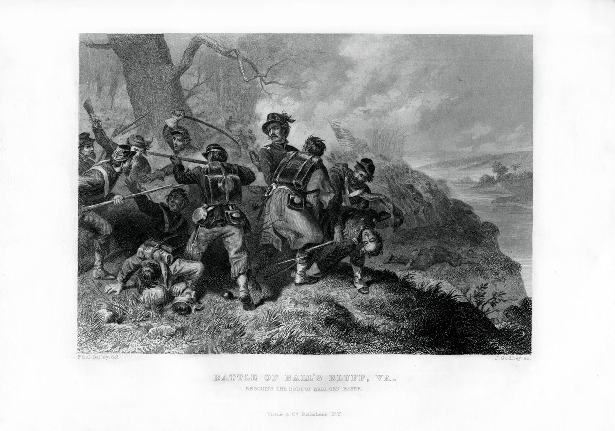 Albay Edward Baker'ın cesedinin kurtarılması, Balls Bluff Savaşı, Virginia, 1862-1867. by J. Godfrey