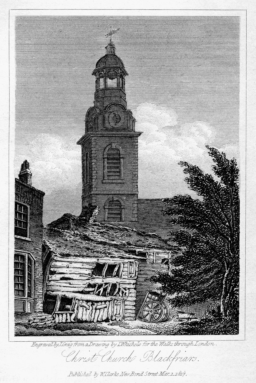 Christ Church, Blackfriars, Southwark, Londra, 1817. by J. Greig