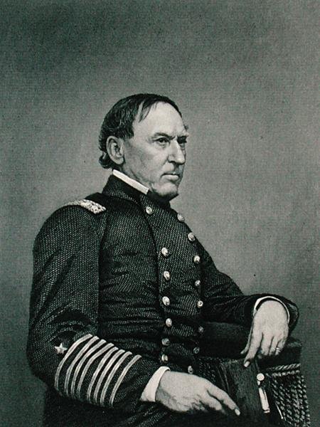 David Glasgow Farragut (1801-70), William G. Jackman (fl.c.1840-60) (gravür) tarafından bir fotoğraftan sonra oyulmuş by J. Gurney and Son