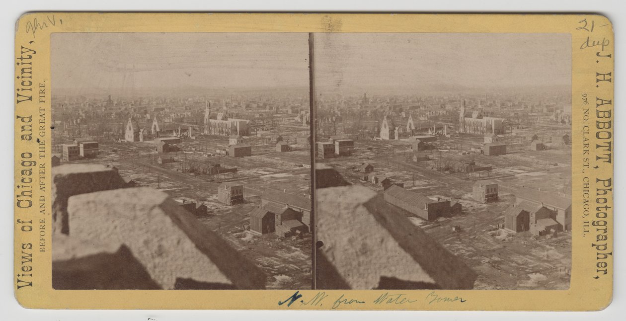 1871 Chicago Yangınından sonra Su Kulesi