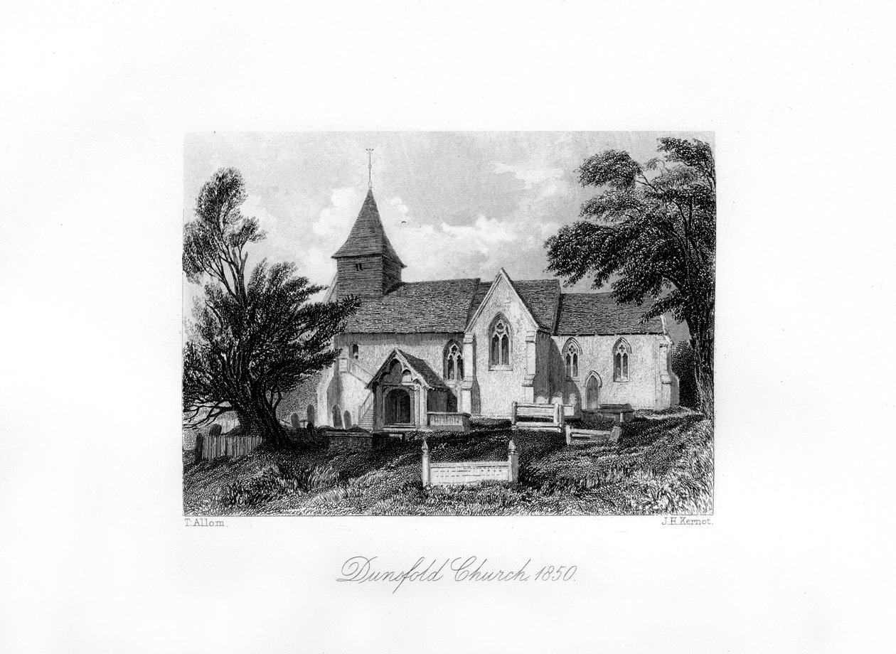Dunsfold Kilisesi, Surrey, 1850 by J. H. Kernot