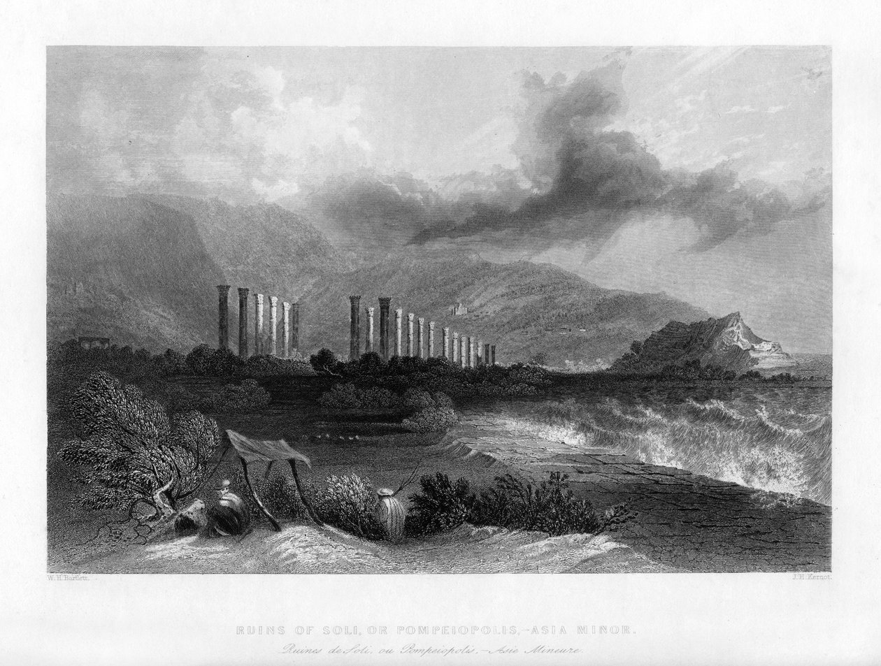 Soli kalıntıları veya Pompeiopolis, Türkiye, 1841. by J. H. Kernot