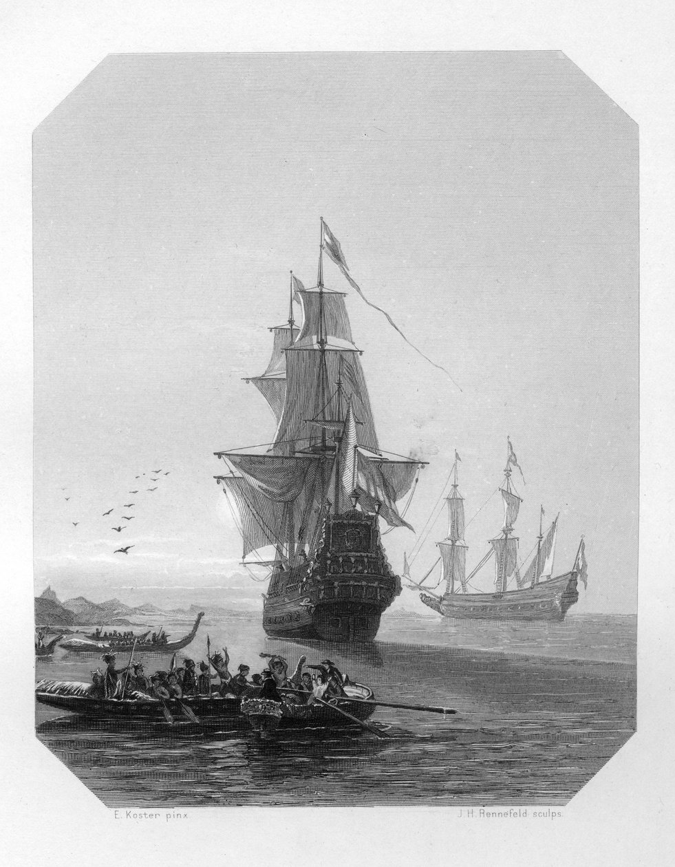 Abel Tasman, 17. yüzyıl Hollandalı denizci, kaşif ve tüccar, c1870 by J. H. Rennefeld