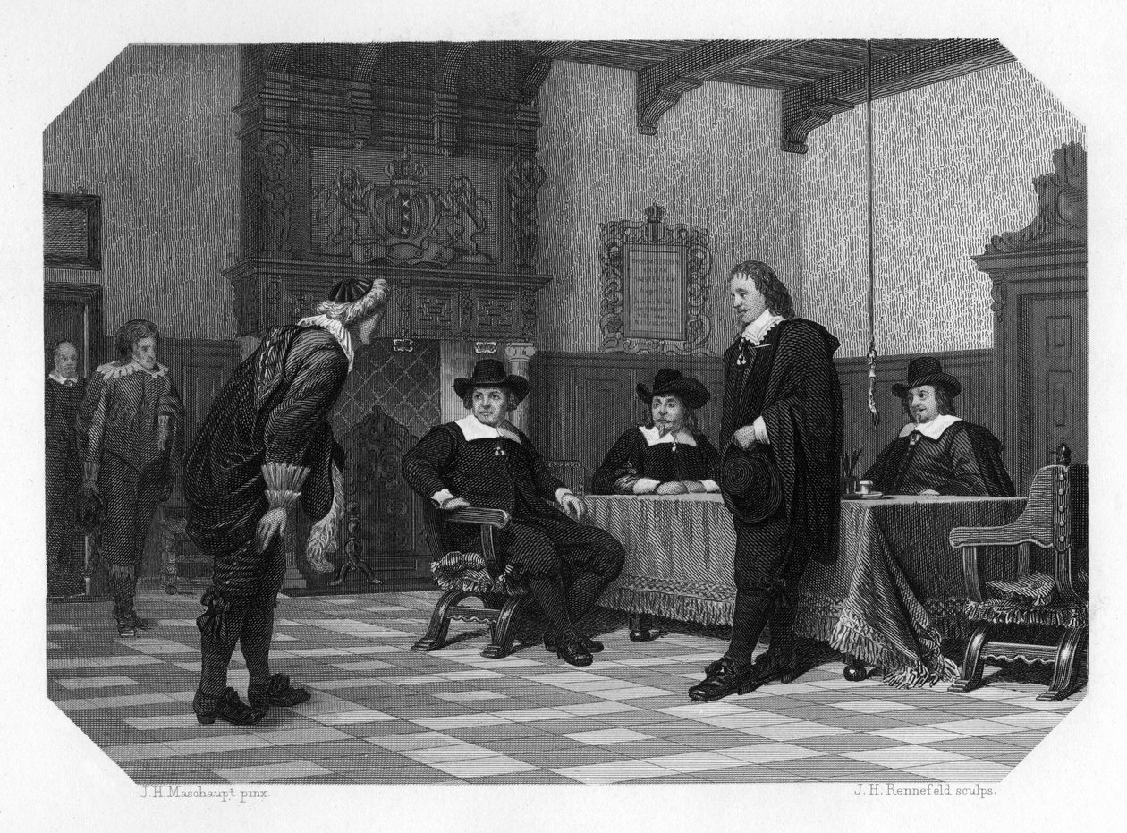 Amsterdam belediye başkanı ve ihtiyar konseyi ile bir dinleyici, 1653 c1870 by J. H. Rennefeld