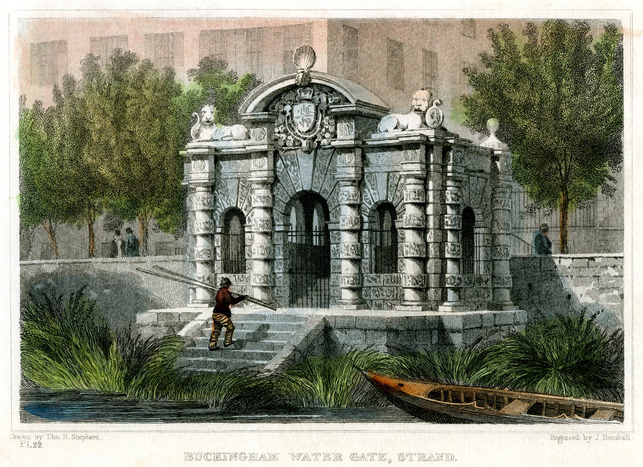 Buckingham Su Kapısı, Strand, Westminster, Londra, 1830. by J Henshall