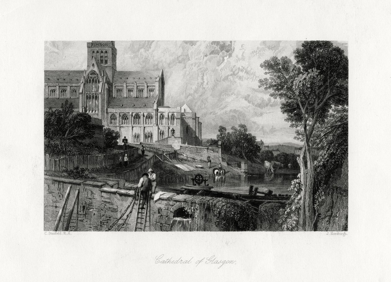 Glasgow Katedrali, İskoçya, 19. yüzyıl by J. Horsburgh
