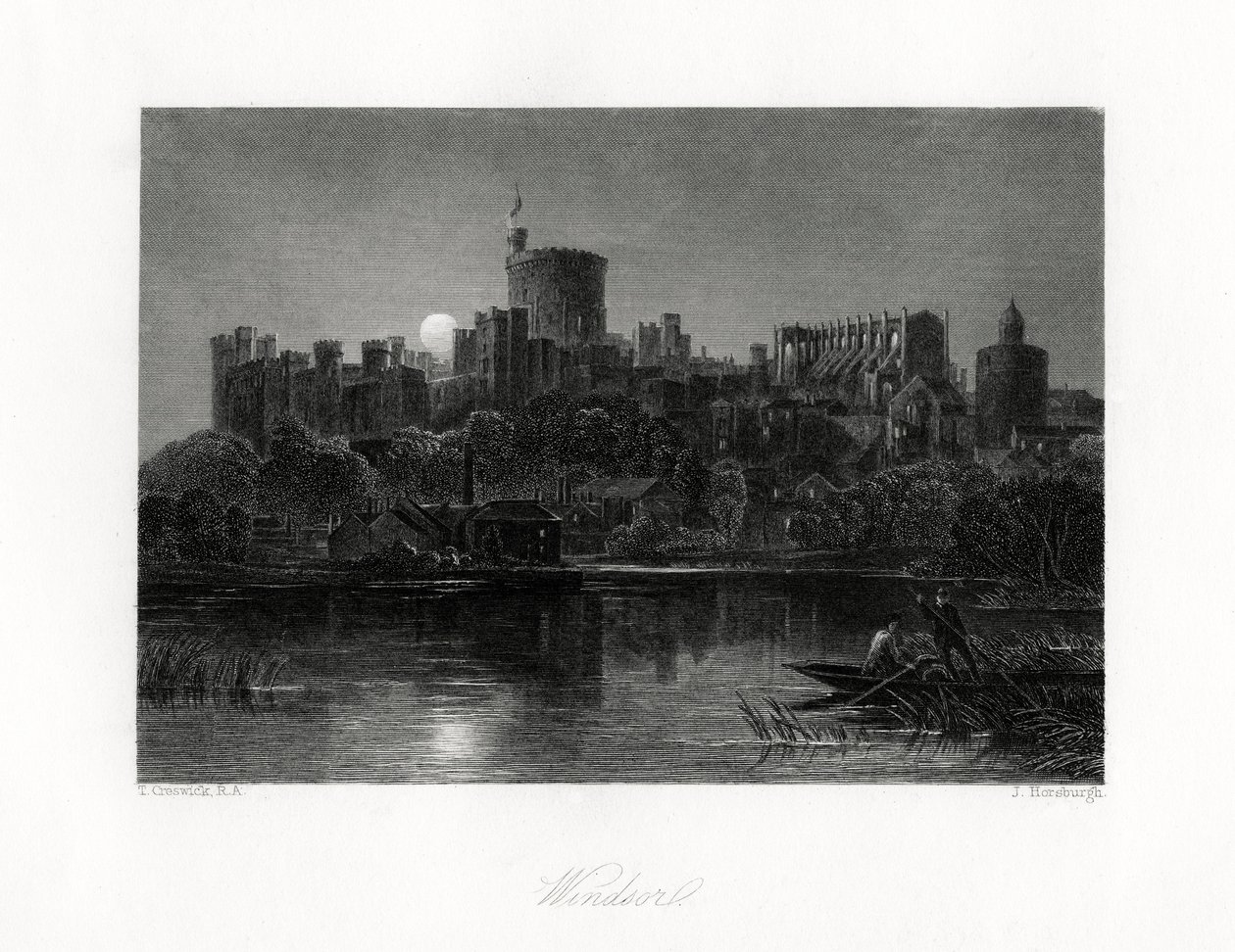 Windsor Kalesi, Berkshire, 19. yüzyıl by J. Horsburgh