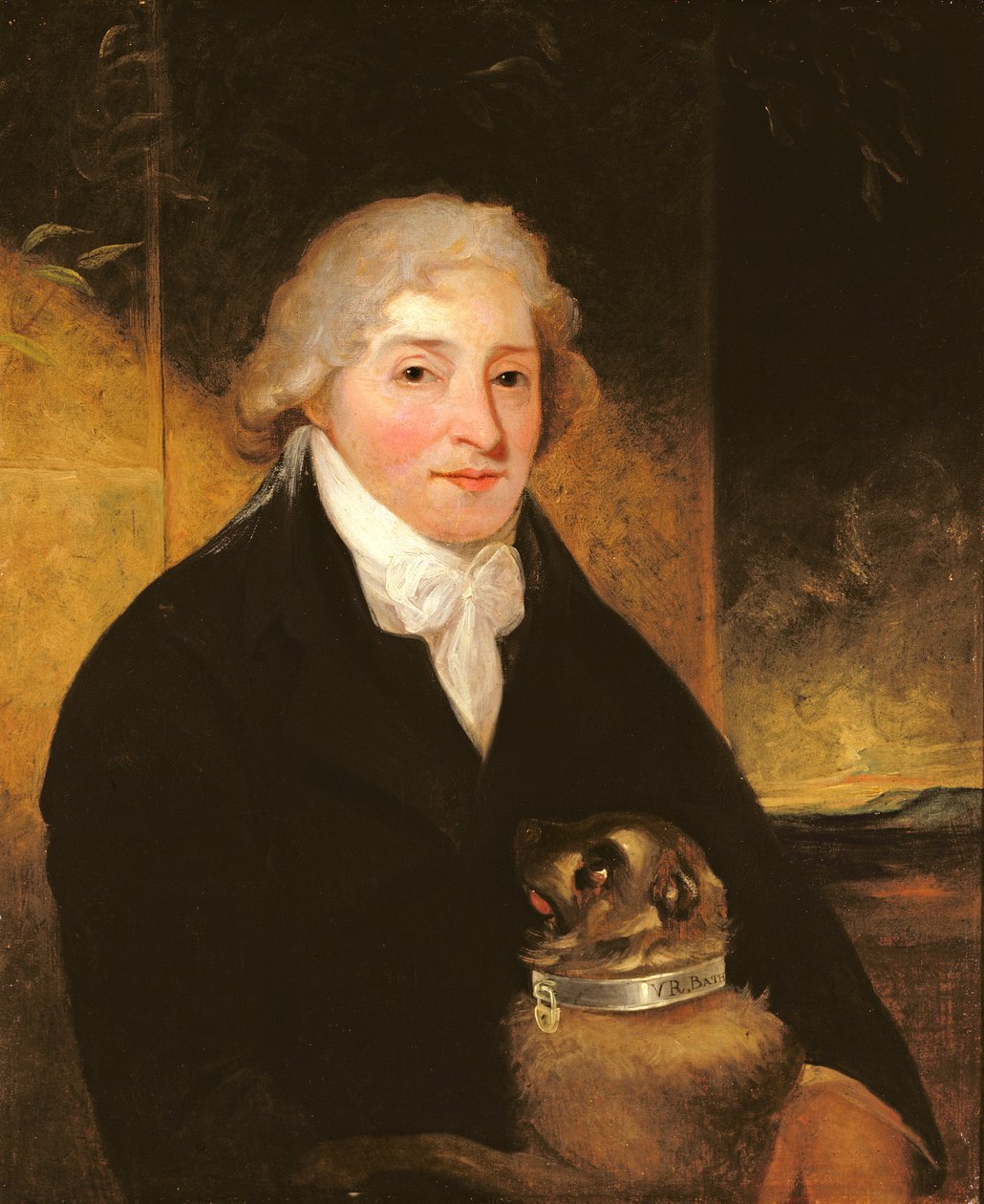 Venanzio Rauzzini, köpeği Turk ile, c.1795 by J. Hutchison