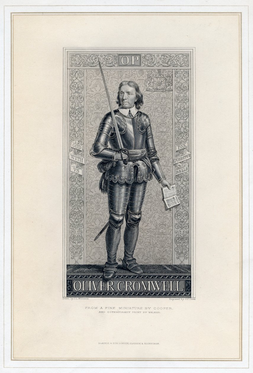 Oliver Cromwell 1599-1658, 19. yüzyıl. by J. J. Crew